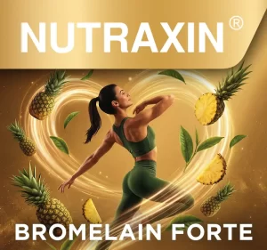 Portfolyo kapak kullanımı için hazırlanan Nutraxin Bromelain Forte konsept kurgusu.