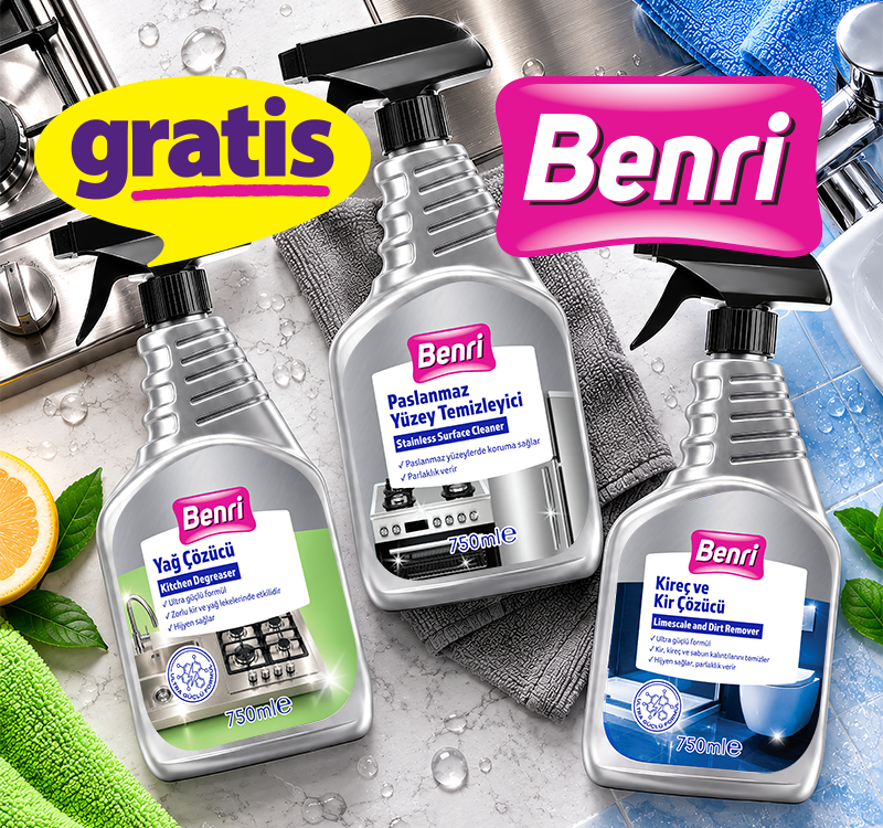 Gratis Benri temizlik ve ev bakım serisi ambalaj redesign sprey temizleyici etiket tasarımı Artfolio
