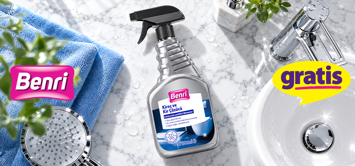 Gratis Benri kireç ve kir çözücü sprey ambalaj redesign banyo temizlik ürünleri